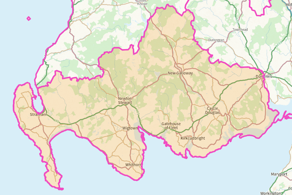 Galloway and West Dumfries Scottish parliamentary constituency boundary map