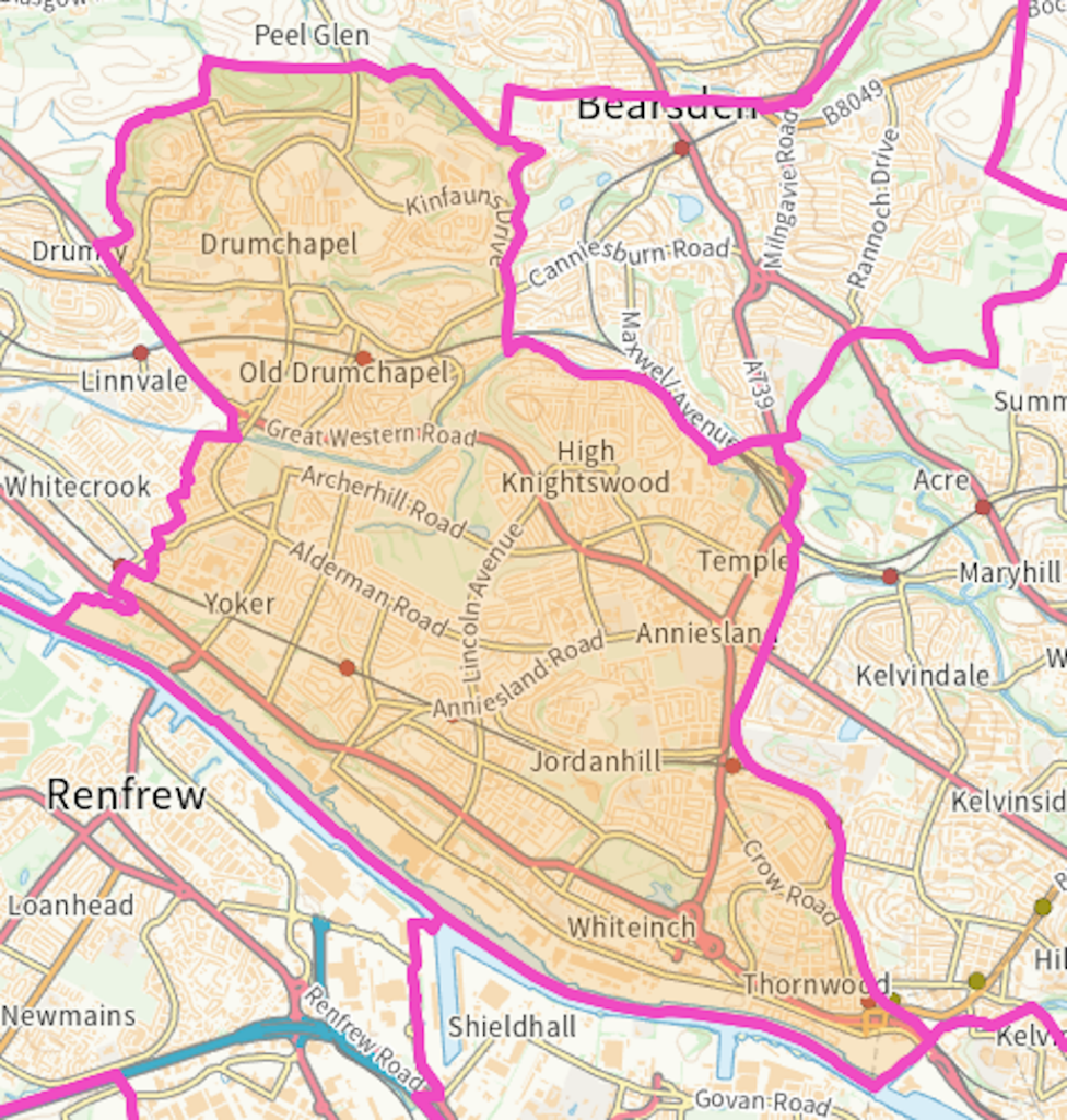 Glasgow Anniesland Scottish parliamentary constituency boundary map
