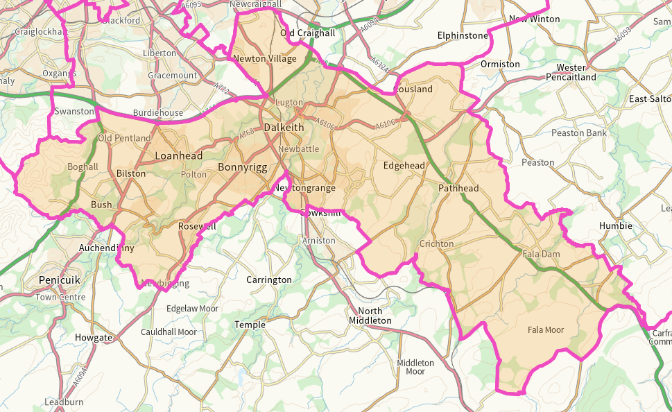 Midlothian North Scottish parliamentary boundaries