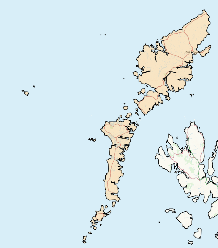 Na h-Eileanan an Iar Scottish parliamentary constituency boundary map