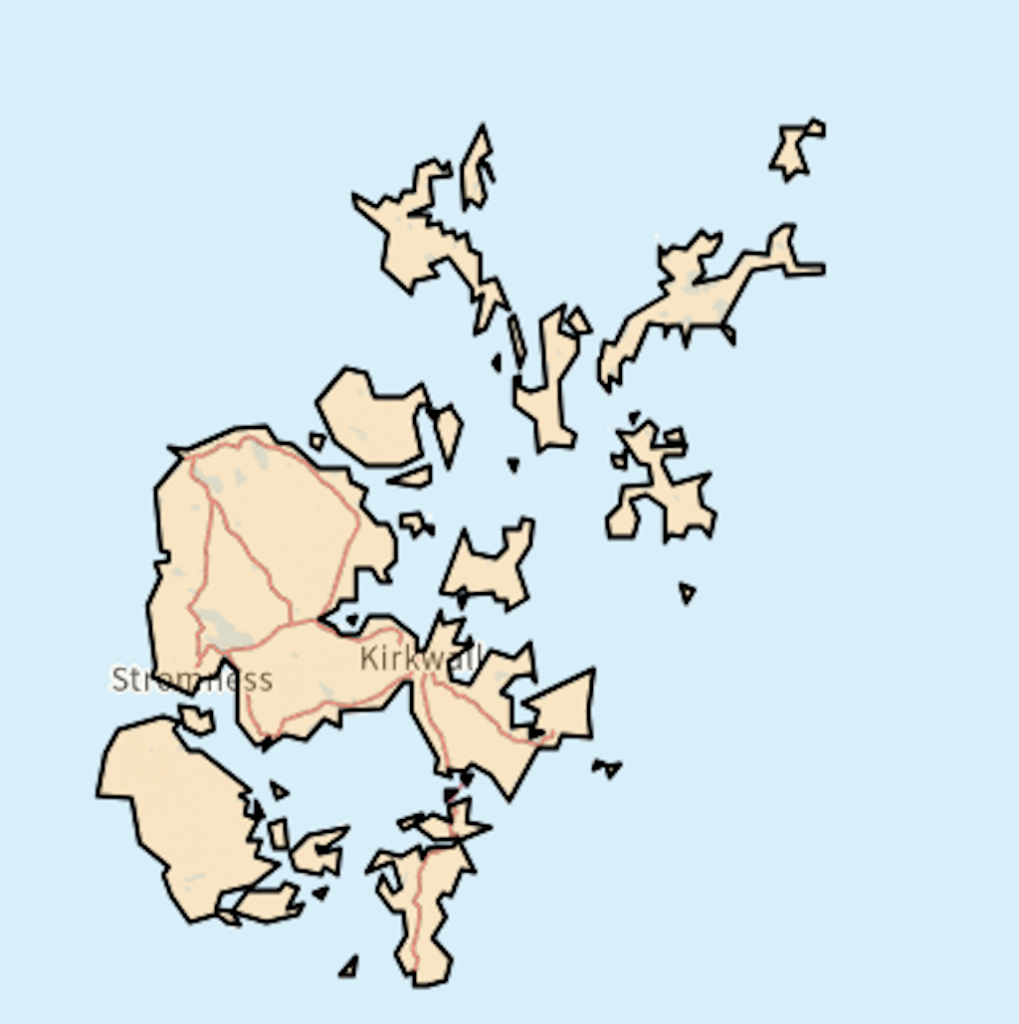 Orkney Islands Scottish parliamentary constituency boundary map