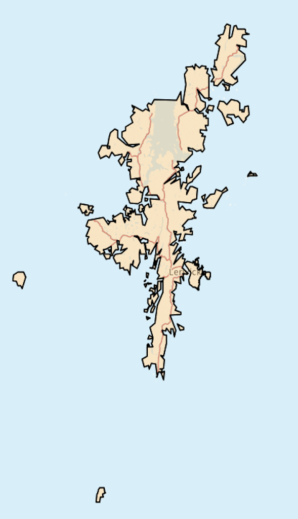 Shetland Islands Scottish parliamentary constituency boundary map