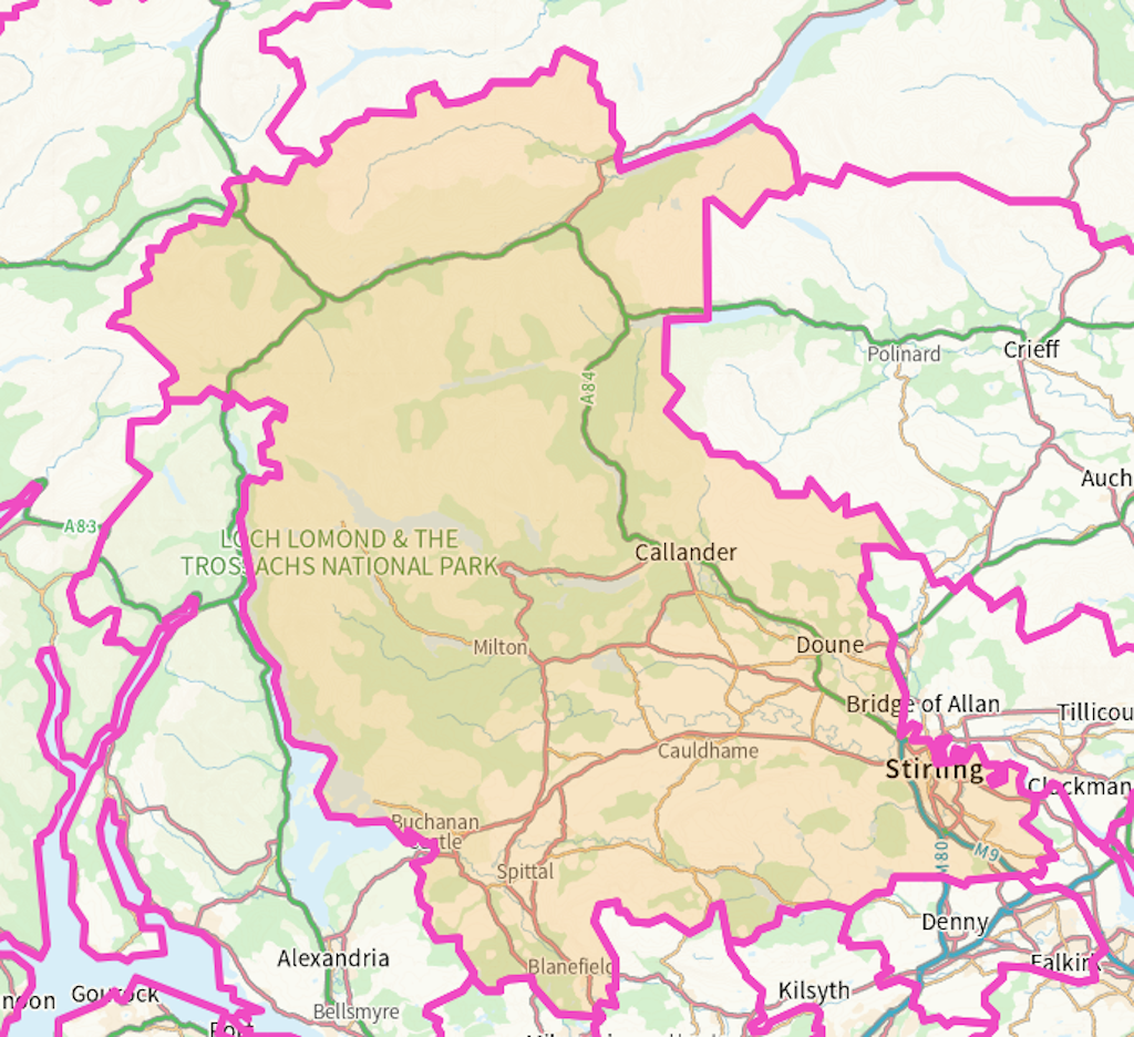 Stirling Scottish parliamentary constituency boundary map