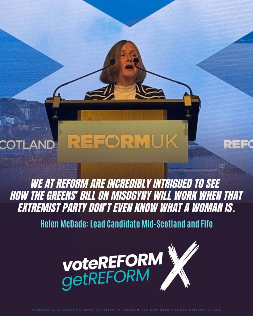 Refrom rejects the Greens confusion of gender and protecting women