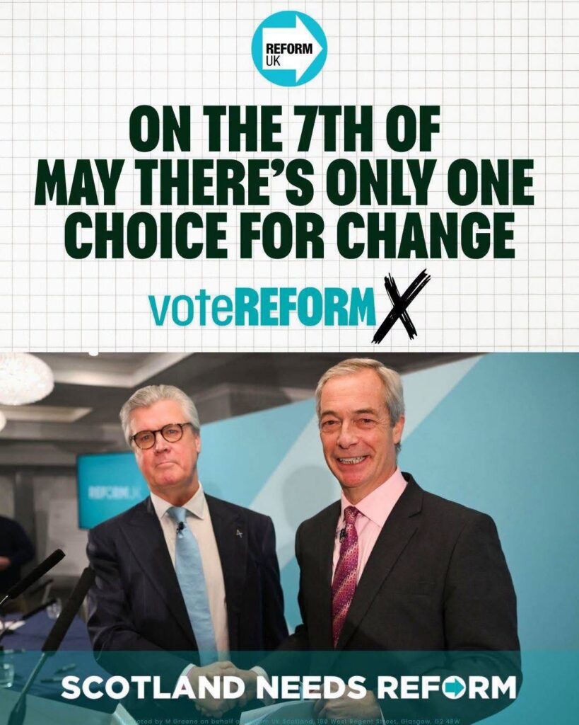 Malcom Offord and Nigel Farage standing together offering Scotland a chance for change on May the 7th