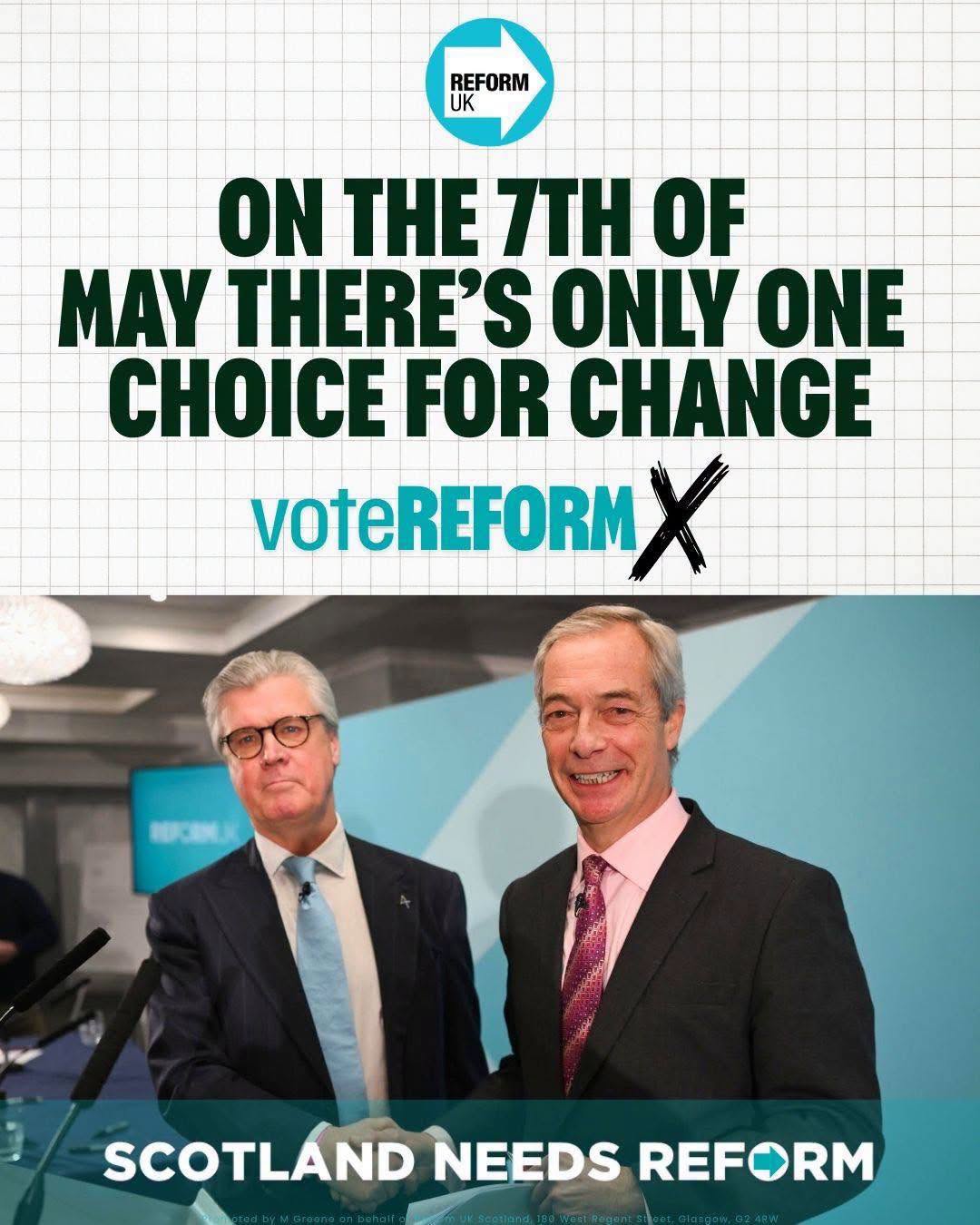 Malcom Offord and Nigel Farage standing together offering Scotland a chance for change on May the 7th