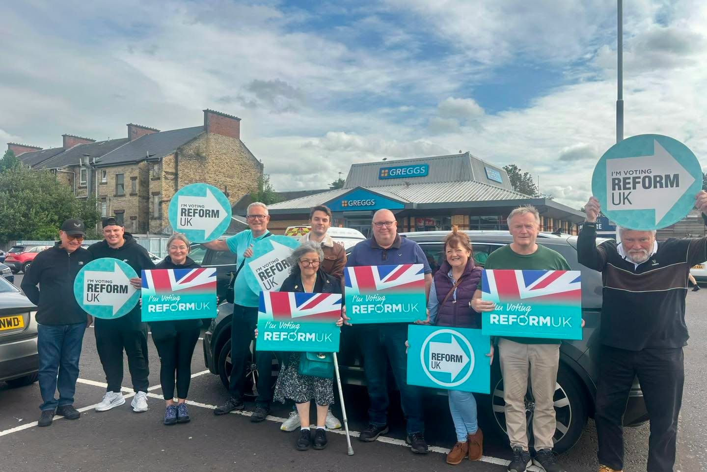 Reform UK Scotland activists campaigning in Kilmarnock