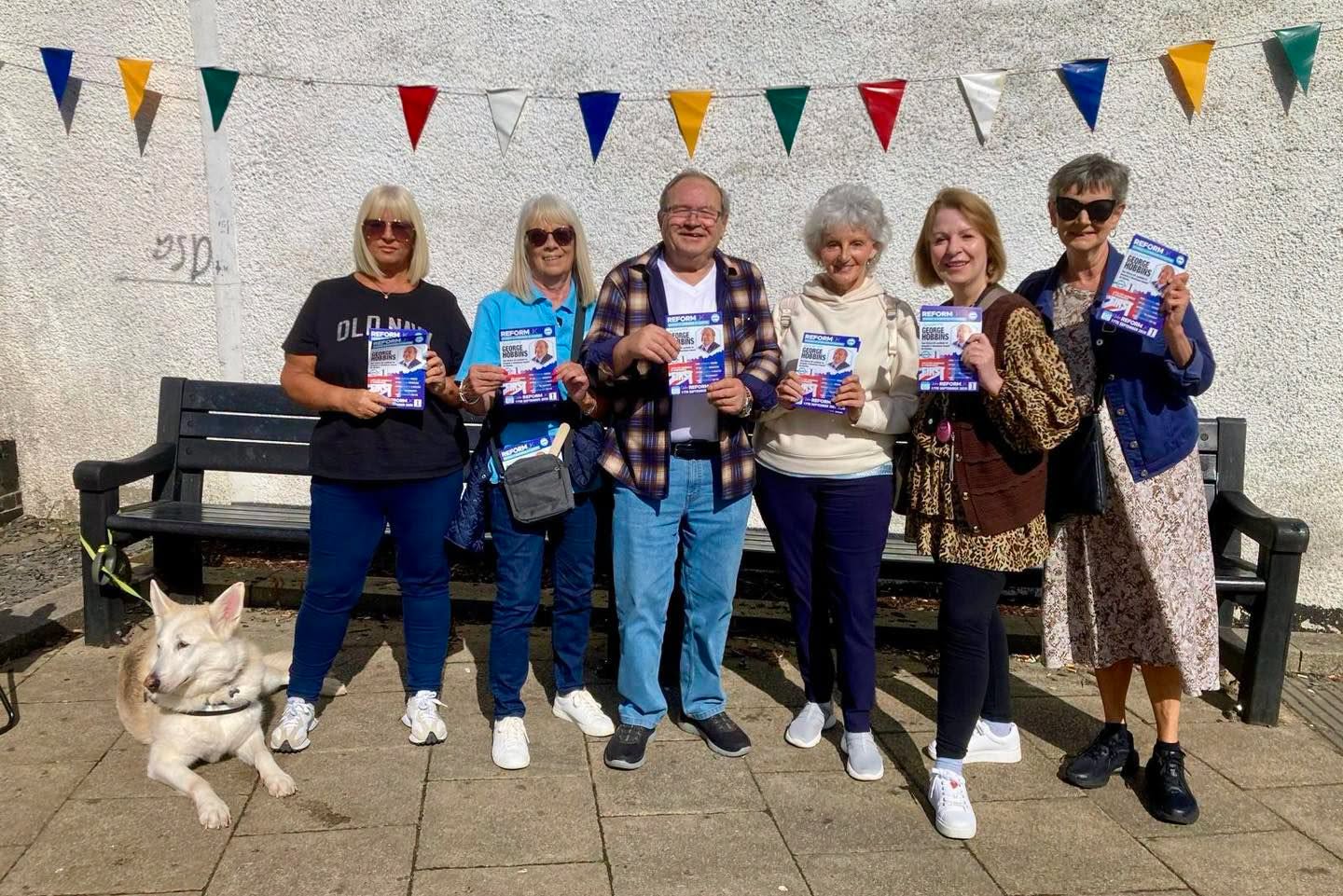 Reform UK Scotland activists campaigning in Strathaven